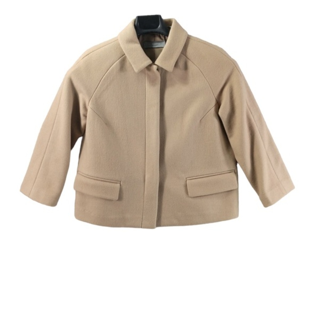 Liz Claiborne 3/4 Sleeve Boxy Cropped Wool Blend City Coat